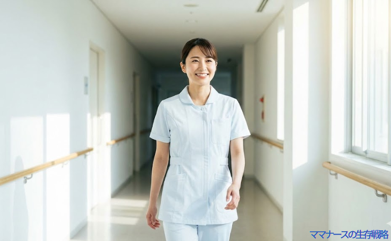 自分で選んだ新しい職場で、希望に満ちた笑顔で働く日本人女性看護師